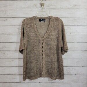 Sag Harbor Women's Open We Knit Cardigan Brown Size Extra Large
